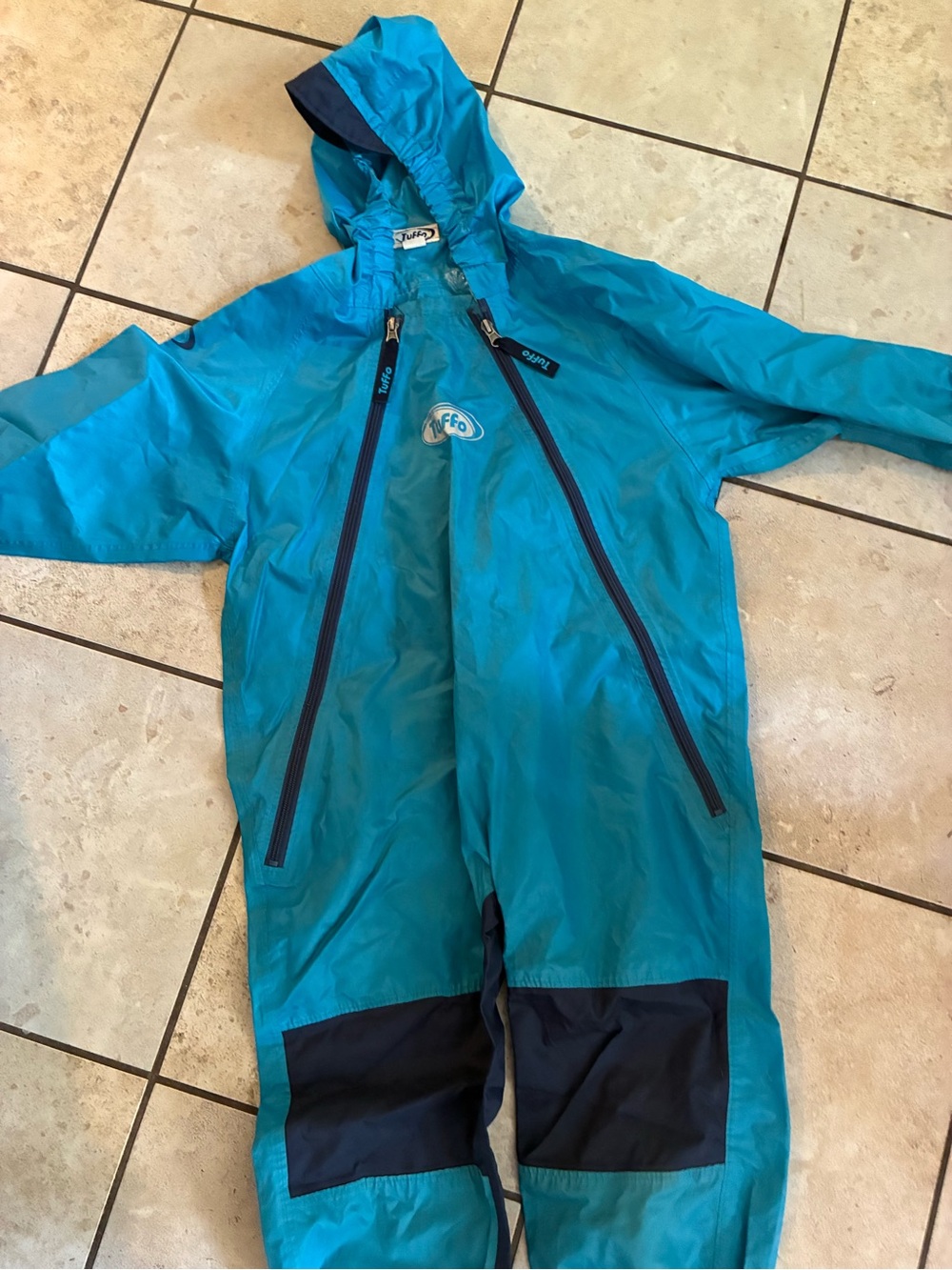 Unisex Kids Teal Rain One-Piece with Hood Tuffo 5t Outdoor Pre-school